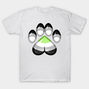 LGBTQ+ Pride Heart Paws - Agender T-Shirt